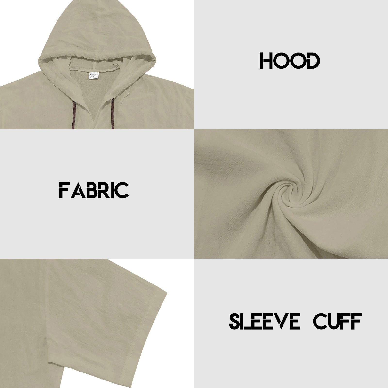 Herren Leinenhemd mit Kapuze und kurzen Ärmeln – Lässige, lockere Passform | YH-2454 