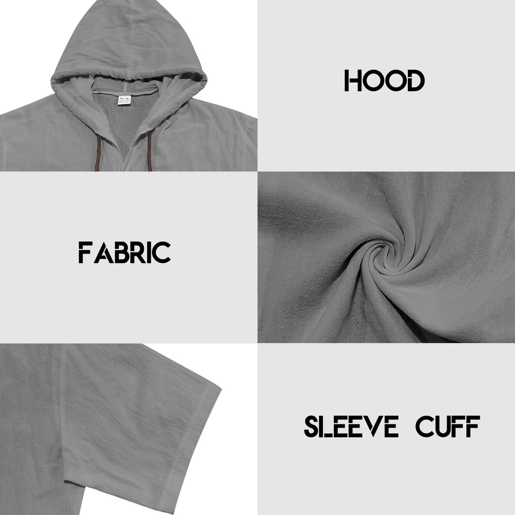 Herren Leinenhemd mit Kapuze und kurzen Ärmeln – Lässige, lockere Passform | YH-2454 