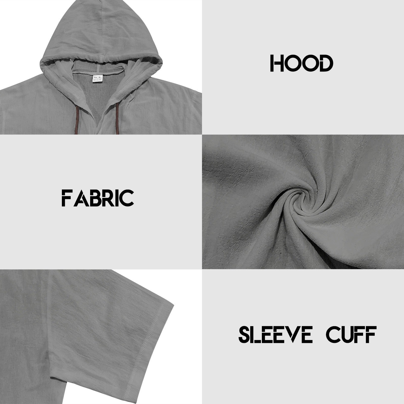 Herren Leinenhemd mit Kapuze und kurzen Ärmeln – Lässige, lockere Passform | YH-2454 