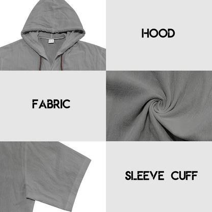 Herren Leinenhemd mit Kapuze und kurzen Ärmeln – Lässige, lockere Passform | YH-2454 