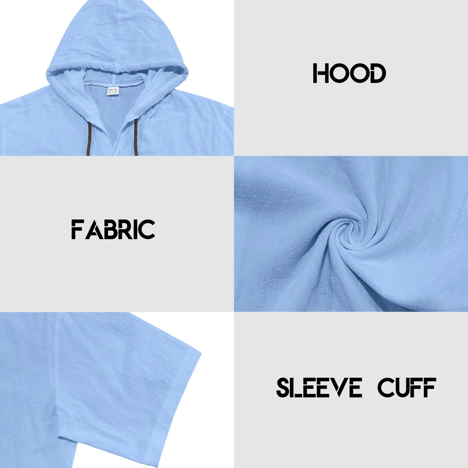 Herren Leinenhemd mit Kapuze und kurzen Ärmeln – Lässige, lockere Passform | YH-2454 