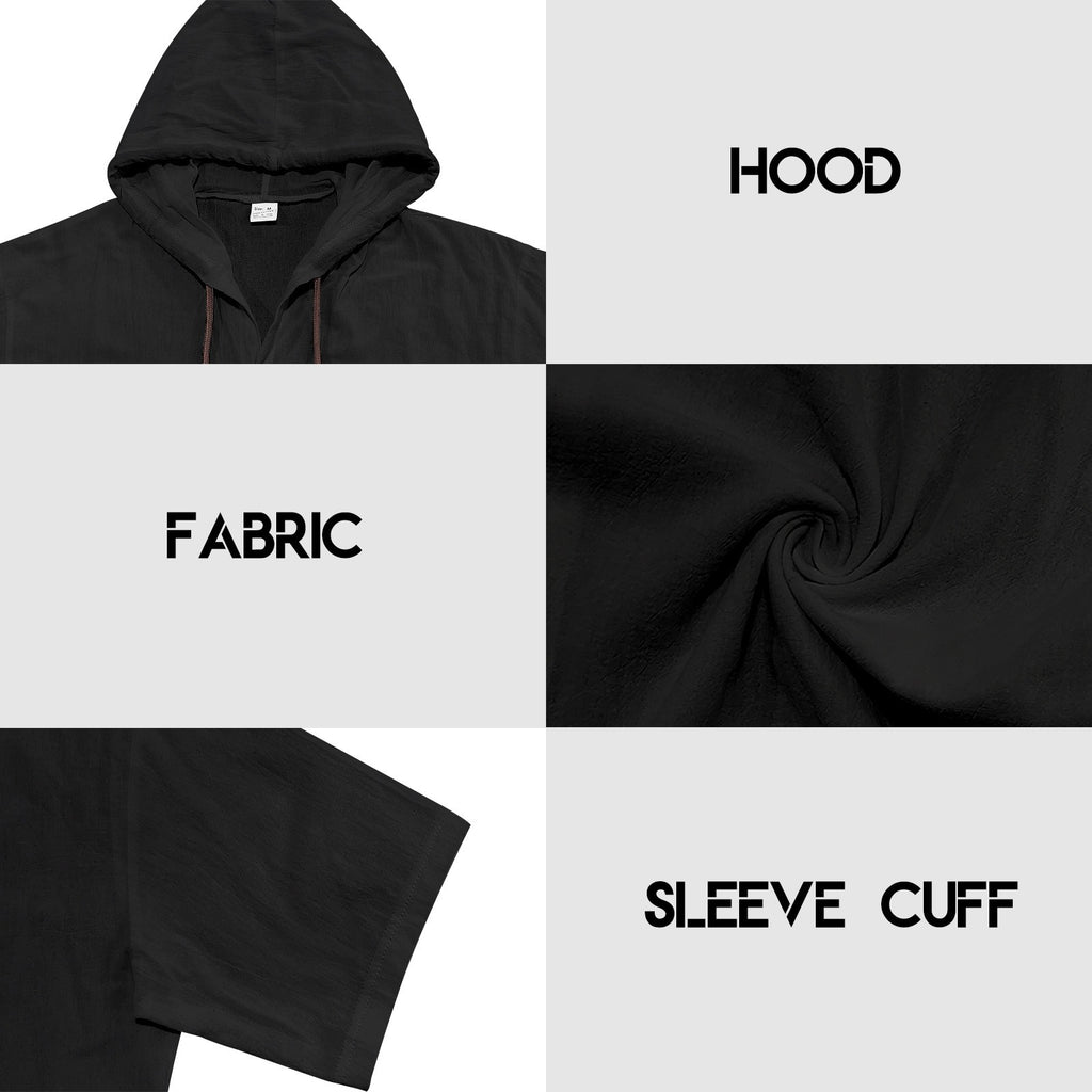 Herren Leinenhemd mit Kapuze und kurzen Ärmeln – Lässige, lockere Passform | YH-2454 