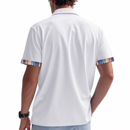 Herren Sommer Slim-Fit Bohemian Kontrastärmel Hemd - Leichtes Luxus Casual Kurzarm Top | YH-6 