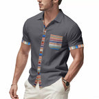 Herren Sommer Slim-Fit Bohemian Kontrastärmel Hemd - Leichtes Luxus Casual Kurzarm Top | YH-6 