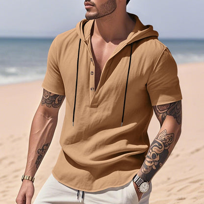 Lässiges Herren-Hoodie aus Leinen – Leicht, lässig &amp; cool im Küstenstil | YH-CW15 