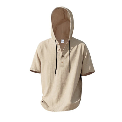 Lässiges Herren-Hoodie aus Leinen – Leicht, lässig &amp; cool im Küstenstil | YH-CW15 