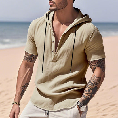 Lässiges Herren-Hoodie aus Leinen – Leicht, lässig &amp; cool im Küstenstil | YH-CW15 