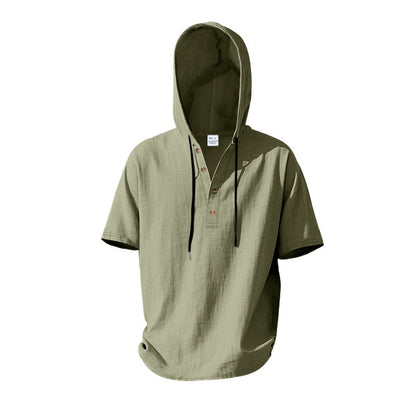 Lässiges Herren-Hoodie aus Leinen – Leicht, lässig &amp; cool im Küstenstil | YH-CW15 