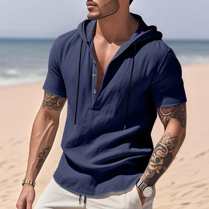 Lässiges Herren-Hoodie aus Leinen – Leicht, lässig &amp; cool im Küstenstil | YH-CW15 