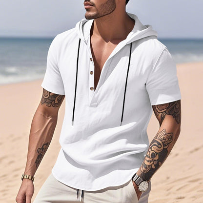 Lässiges Herren-Hoodie aus Leinen – Leicht, lässig &amp; cool im Küstenstil | YH-CW15 