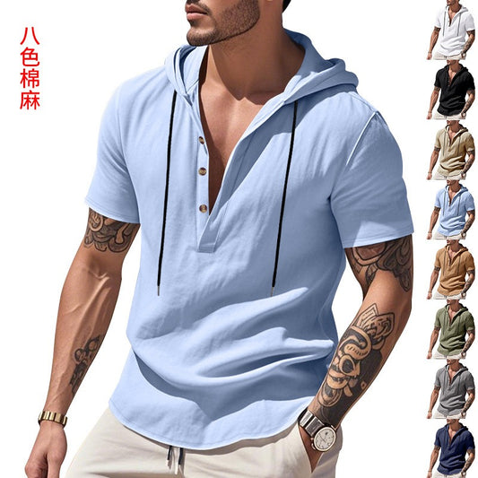 Lässiges Herren-Hoodie aus Leinen – Leicht, lässig &amp; cool im Küstenstil | YH-CW15 