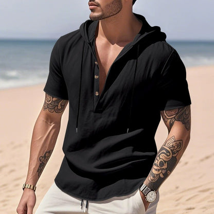 Lässiges Herren-Hoodie aus Leinen – Leicht, lässig &amp; cool im Küstenstil | YH-CW15 