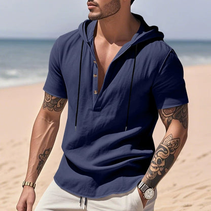 Lässiges Herren-Hoodie aus Leinen – Leicht, lässig &amp; cool im Küstenstil | YH-CW15 