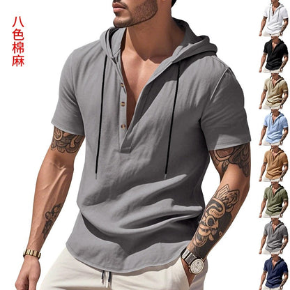 Lässiges Herren-Hoodie aus Leinen – Leicht, lässig &amp; cool im Küstenstil | YH-CW15 
