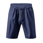 Herren Leinen Strandshorts Gewaschene Knopfleiste Relaxed Fit Fünf-Punkt-Shorts | YH-WW9 