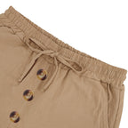 Herren Leinen Strandshorts Gewaschene Knopfleiste Relaxed Fit Fünf-Punkt-Shorts | YH-WW9 