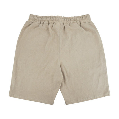 Herren Leinen Strandshorts Gewaschene Knopfleiste Relaxed Fit Fünf-Punkt-Shorts | YH-WW9 