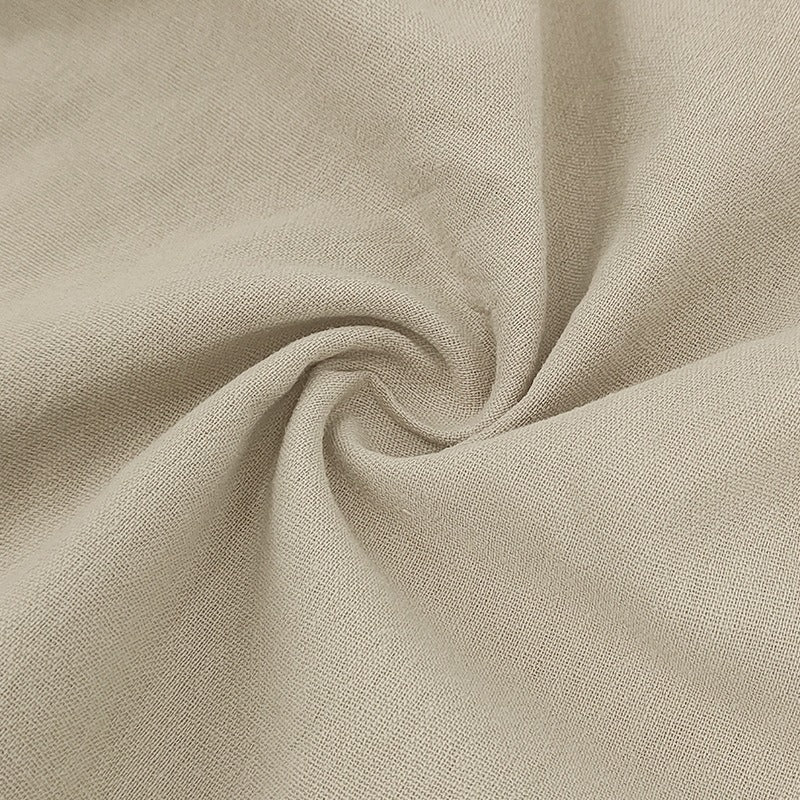 Herren Leinen Strandshorts Gewaschene Knopfleiste Relaxed Fit Fünf-Punkt-Shorts | YH-WW9 