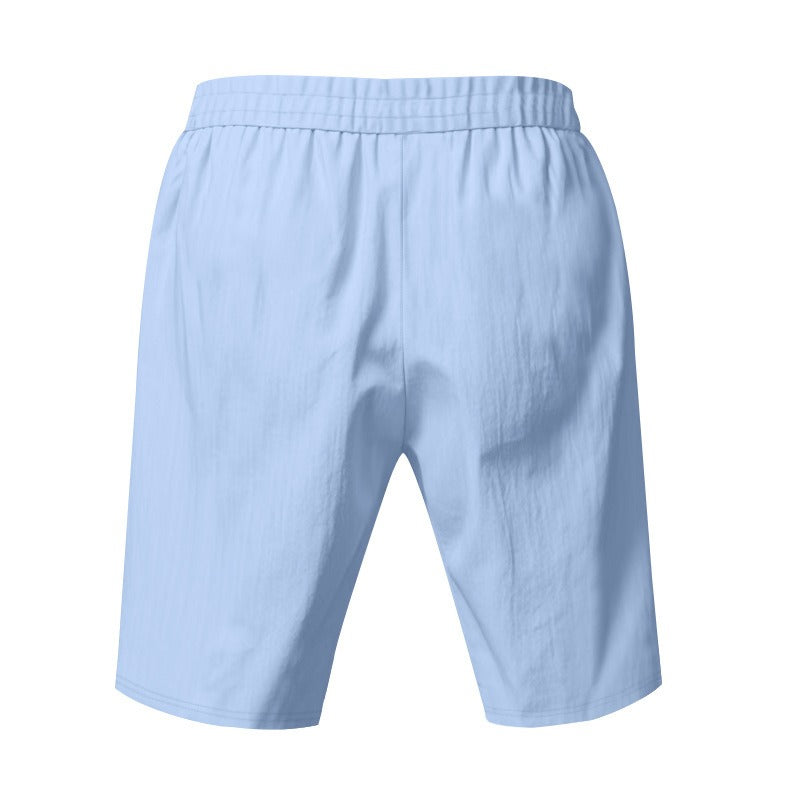Herren Leinen Strandshorts Gewaschene Knopfleiste Relaxed Fit Fünf-Punkt-Shorts | YH-WW9 