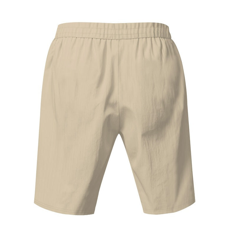 Herren Leinen Strandshorts Gewaschene Knopfleiste Relaxed Fit Fünf-Punkt-Shorts | YH-WW9 