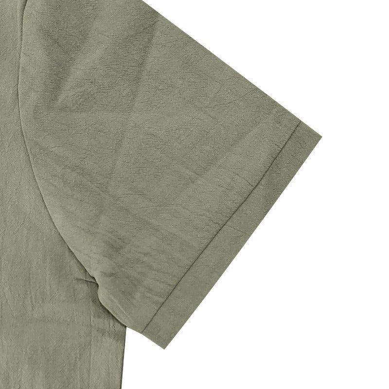 Herren-Poloshirt aus Leinen im britischen Gentleman-Stil, lockere Passform, Sommer, kurze Ärmel | YHBKCS-20 