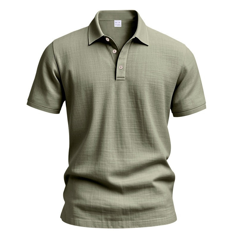 Herren-Poloshirt aus Leinen im britischen Gentleman-Stil, lockere Passform, Sommer, kurze Ärmel | YHBKCS-20 