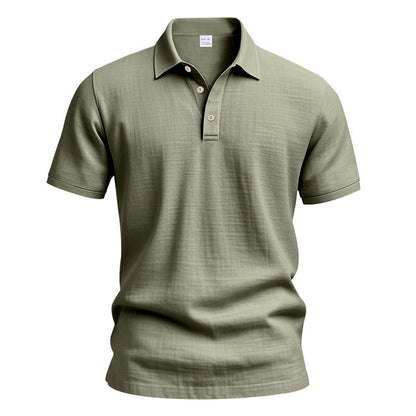 Herren-Poloshirt aus Leinen im britischen Gentleman-Stil, lockere Passform, Sommer, kurze Ärmel | YHBKCS-20 