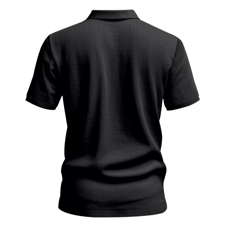 Herren-Poloshirt aus Leinen im britischen Gentleman-Stil, lockere Passform, Sommer, kurze Ärmel | YHBKCS-20 