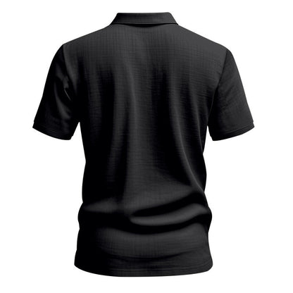 Herren-Poloshirt aus Leinen im britischen Gentleman-Stil, lockere Passform, Sommer, kurze Ärmel | YHBKCS-20 