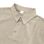 Herren-Poloshirt aus Leinen im britischen Gentleman-Stil, lockere Passform, Sommer, kurze Ärmel | YHBKCS-20 