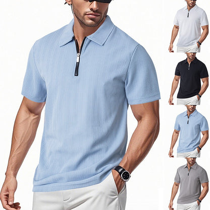 Herren Slim-Fit Stretch Jacquard Poloshirt – 2025 Frühjahr/Sommer Casual Top | YHZH-17