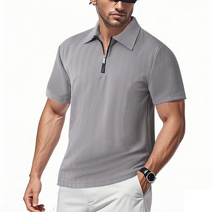 Herren Slim-Fit Stretch Jacquard Poloshirt – 2025 Frühjahr/Sommer Casual Top | YHZH-17