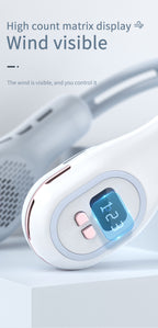 Sommer-Nackenventilator, tragbar, freihändig, flügellose Kühlventilatoren, LED-Farblicht, 3 Geschwindigkeiten, 360°-Windrichtungseinstellung, wiederaufladbare tragbare Klimaanlage | S57 