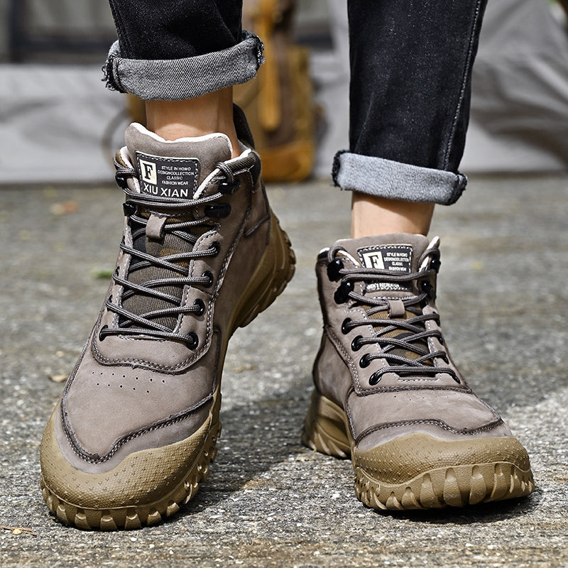 Herren-Wanderschuhe aus echtem Leder, High-Top-Outdoor-Martin-Stiefel und trendiges Schuhwerk | 2319 