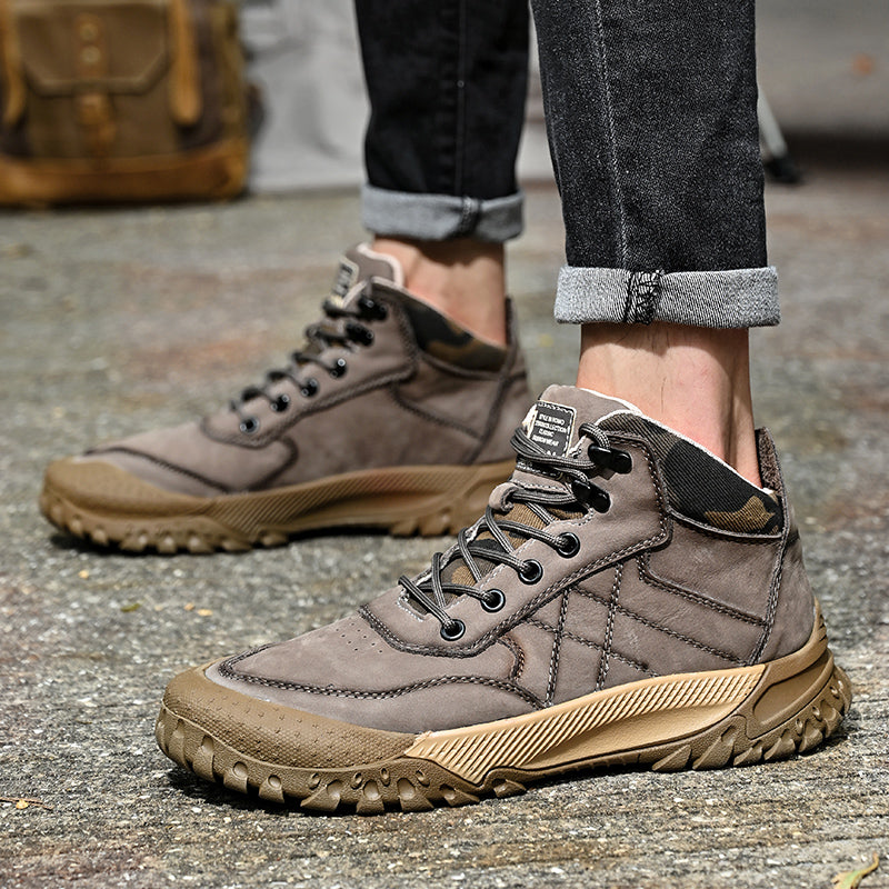 Herren-Wanderschuhe aus echtem Leder, High-Top-Outdoor-Martin-Stiefel und trendiges Schuhwerk | 2319 