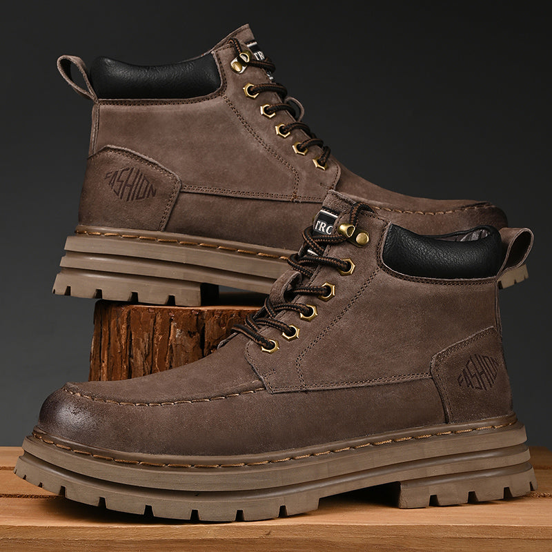 Men's Leather Outdoor Work Shoes Autumn & Winter Casual Martin Boots | 88093