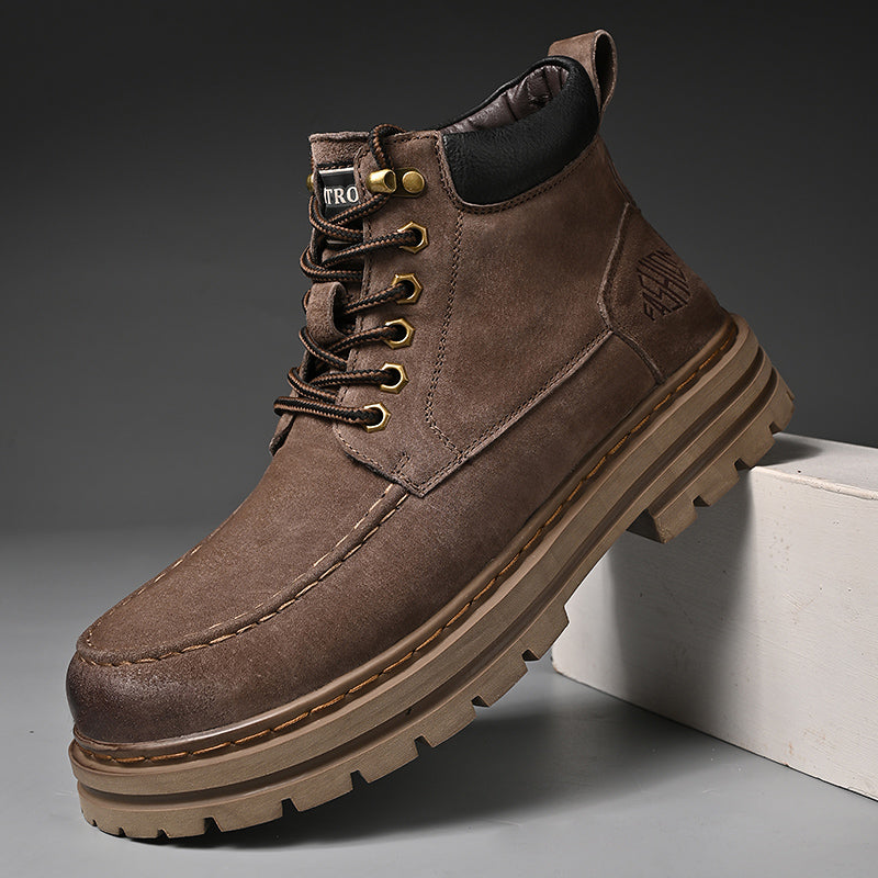 Men's Leather Outdoor Work Shoes Autumn & Winter Casual Martin Boots | 88093