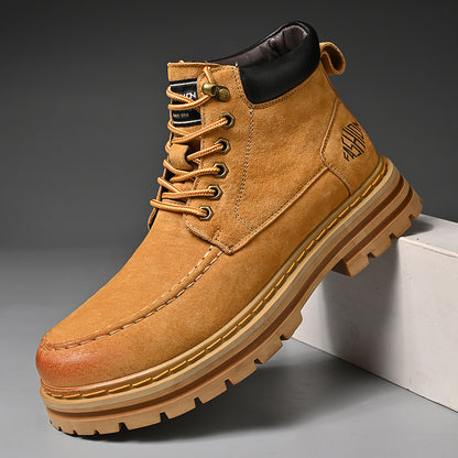 Men's Leather Outdoor Work Shoes Autumn & Winter Casual Martin Boots | 88093