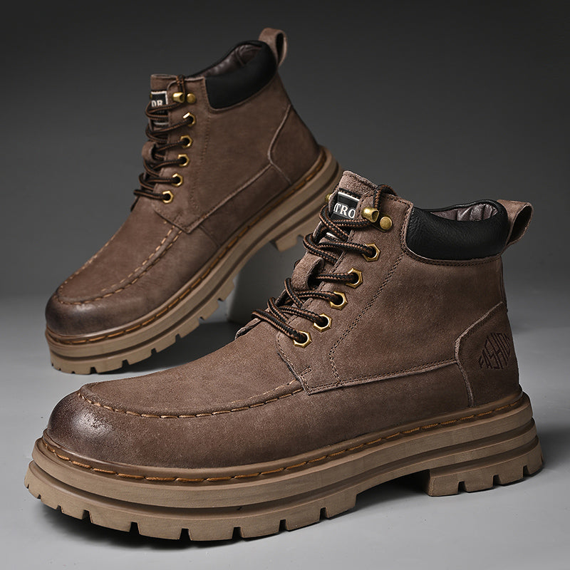 Men's Leather Outdoor Work Shoes Autumn & Winter Casual Martin Boots | 88093