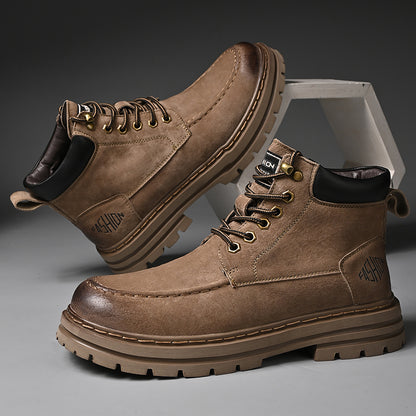 Men's Leather Outdoor Work Shoes Autumn & Winter Casual Martin Boots | 88093