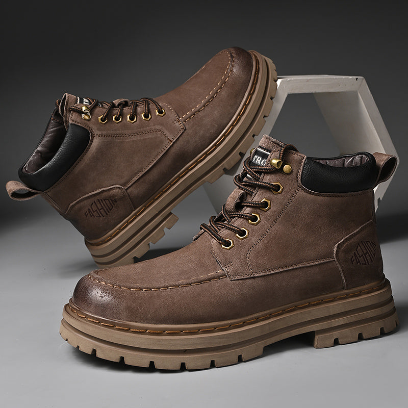 Men's Leather Outdoor Work Shoes Autumn & Winter Casual Martin Boots | 88093