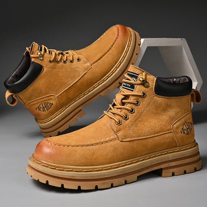 Men's Leather Outdoor Work Shoes Autumn & Winter Casual Martin Boots | 88093