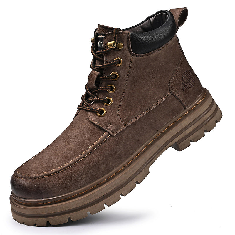 Men's Leather Outdoor Work Shoes Autumn & Winter Casual Martin Boots | 88093