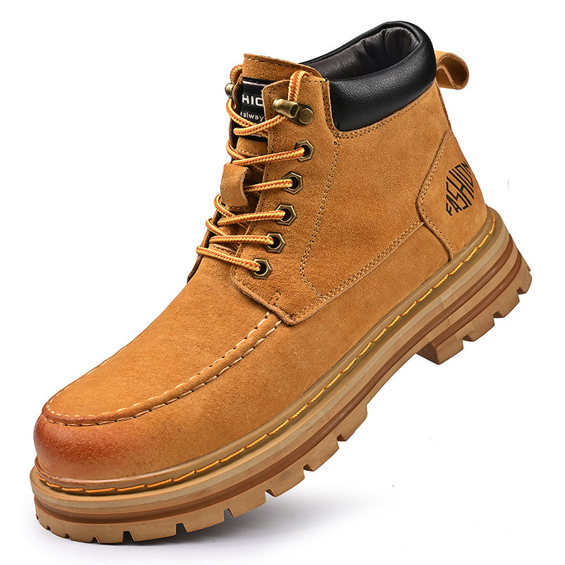 Men's Leather Outdoor Work Shoes Autumn & Winter Casual Martin Boots | 88093