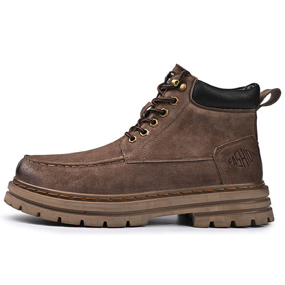 Men's Leather Outdoor Work Shoes Autumn & Winter Casual Martin Boots | 88093