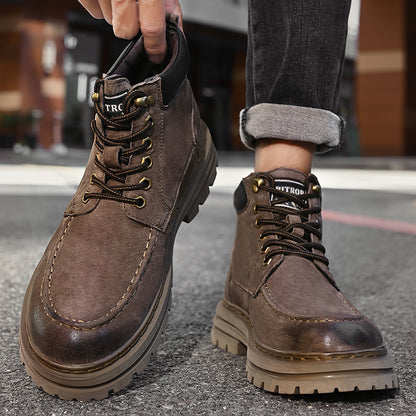 Men's Leather Outdoor Work Shoes Autumn & Winter Casual Martin Boots | 88093