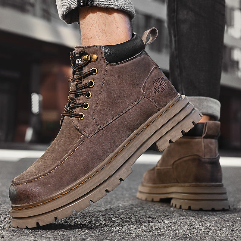 Men's Leather Outdoor Work Shoes Autumn & Winter Casual Martin Boots | 88093