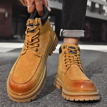 Men's Leather Outdoor Work Shoes Autumn & Winter Casual Martin Boots | 88093