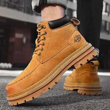 Men's Leather Outdoor Work Shoes Autumn & Winter Casual Martin Boots | 88093