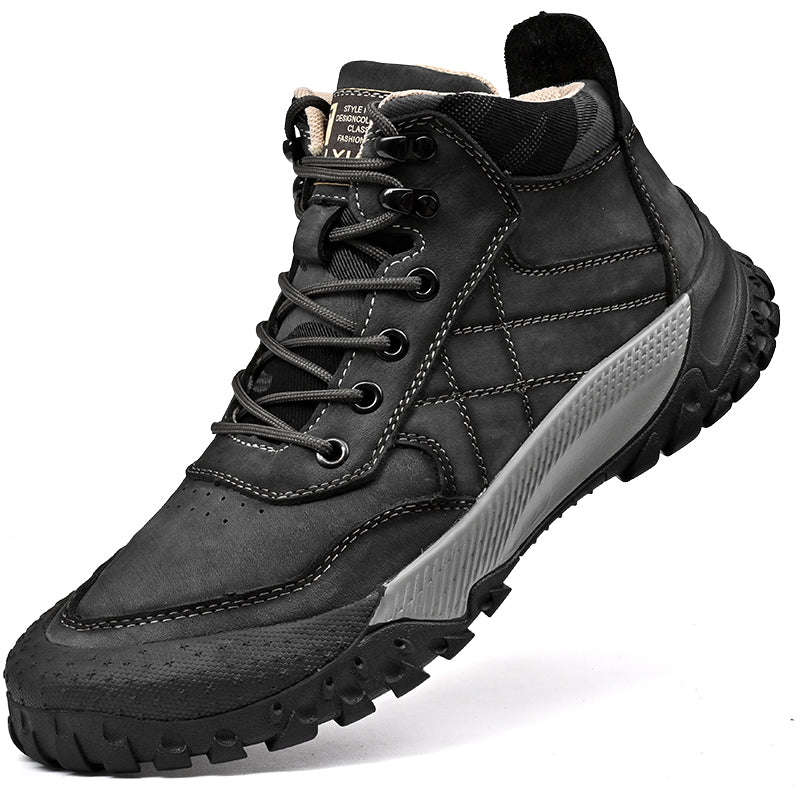 Men's Genuine Leather Hiking Shoes High-Top Outdoor Martin Boots & Trendy Footwear | 2319